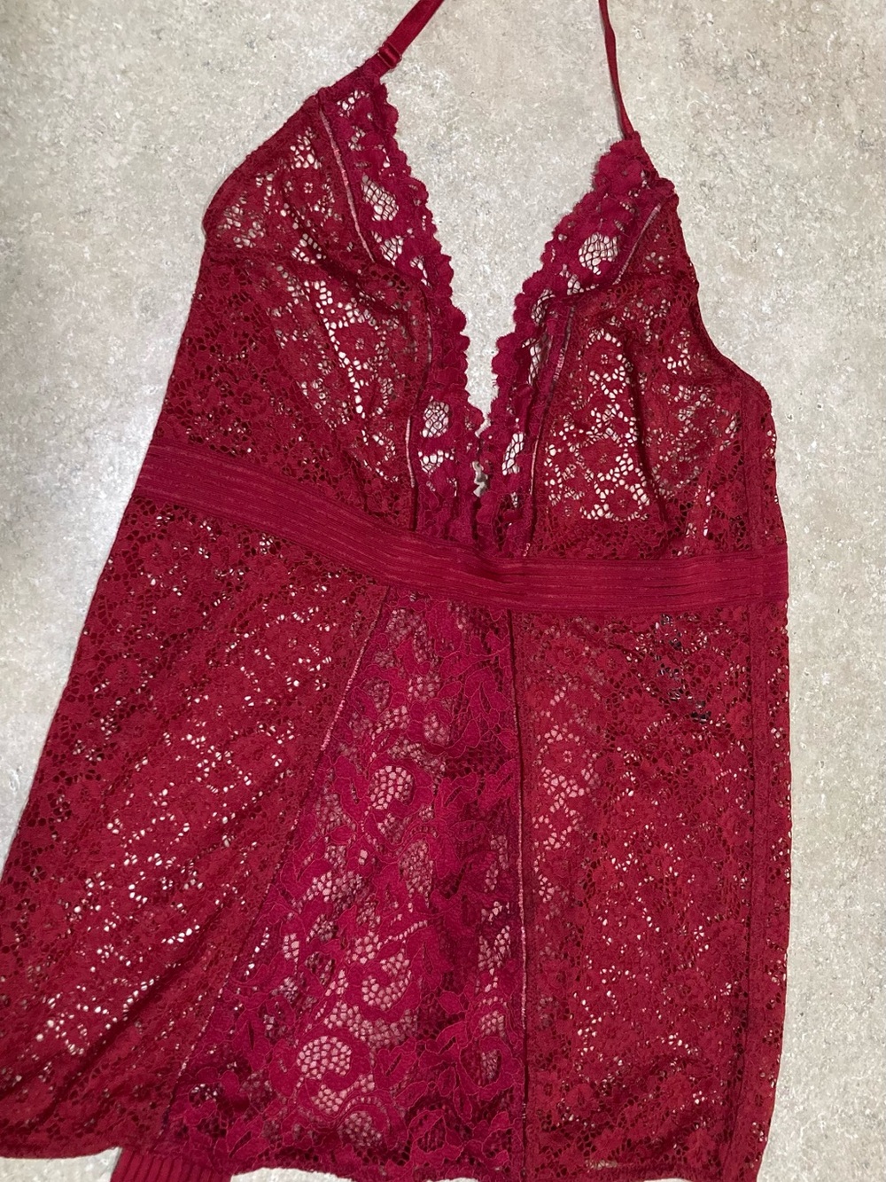 Victoria's Secret Burgundy Lace Babydoll corset large gothic